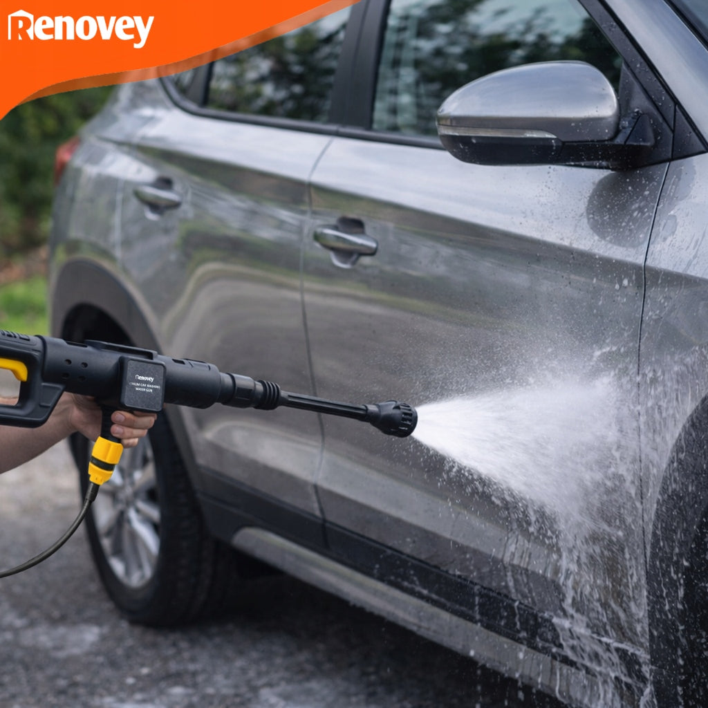 CORDLESS PRESSURE WASHER 60BAR AKU 12AH 21V MULTI NOZZLE SET POWERFUL Maximum power 1000 W