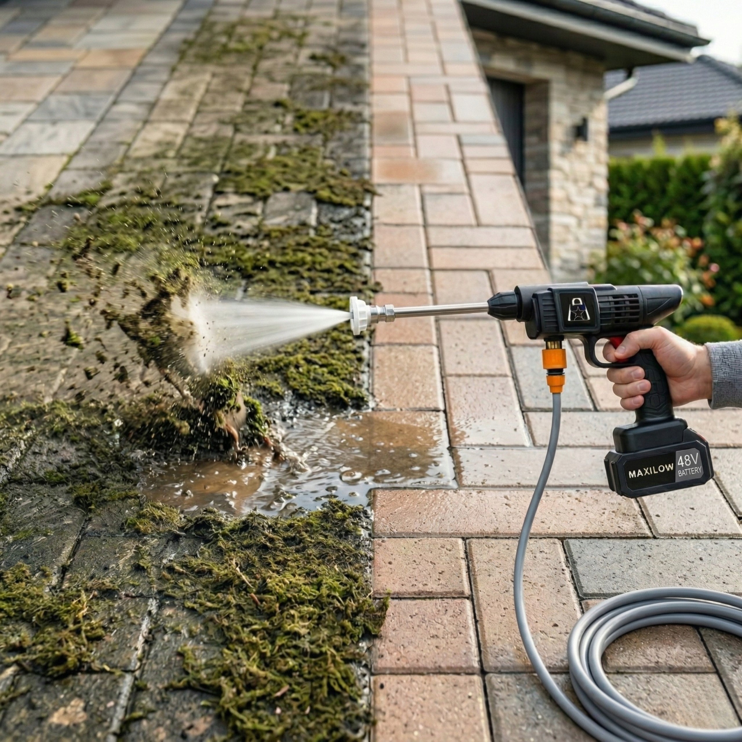 CORDLESS PRESSURE WASHER FOR GARDEN, WINDOWS AND CUBES, POWER KIT Manufacturer code MYJKA CISNIENIOWA 2 xAKU 48V