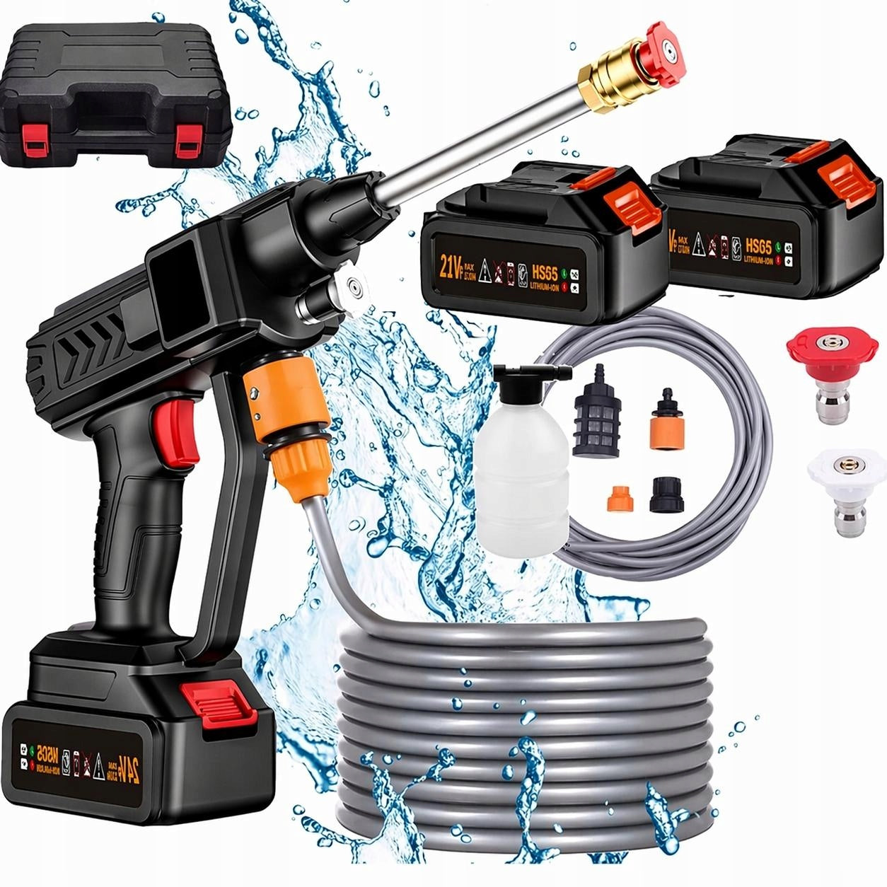 CORDLESS PRESSURE WASHER FOR GARDEN, WINDOWS AND CUBES, POWER KIT
