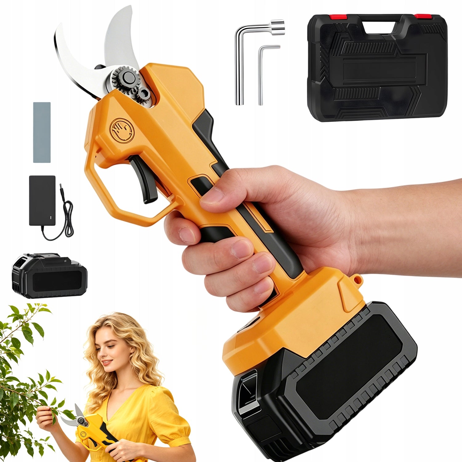 CORDLESS PRUNER CORDLESS GARDEN BRANCH SHEARS 600W 2 AKU