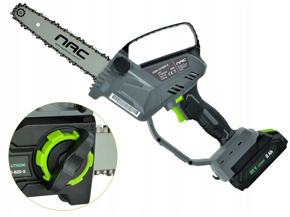 CORDLESS SAW FOR BRANCH NAC 20 V 2 Ah LUBRICATING PUMP 15,2 CM Manufacturer code 40347