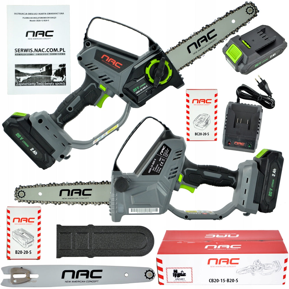 CORDLESS SAW FOR BRANCH NAC 20 V 2 Ah LUBRICATING PUMP 15,2 CM