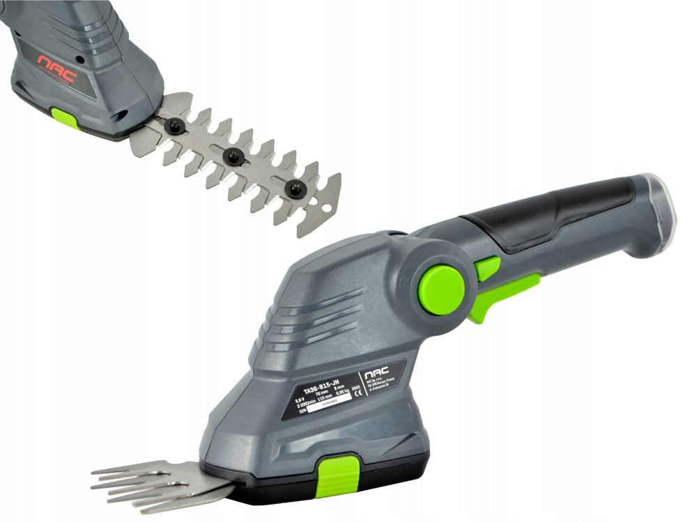 CORDLESS SHEARS FOR GRASS AND SHRUBS NAC 2 INTERCHANGEABLE BLADES 3,6 V 1,5 Ah Manufacturer code A40335