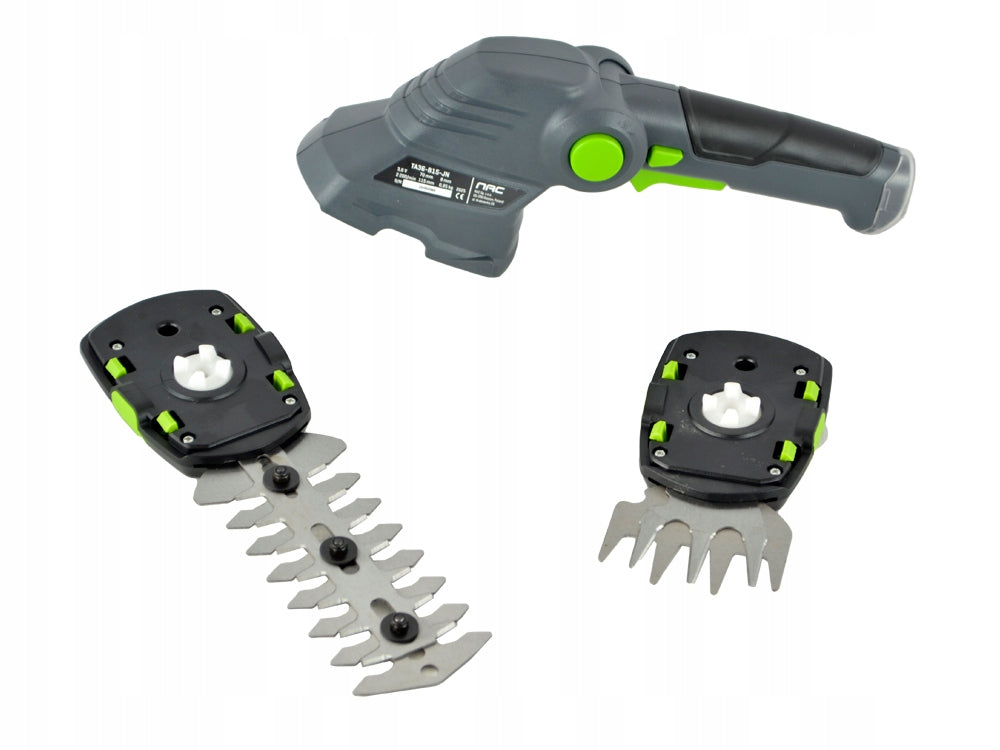 CORDLESS SHEARS FOR GRASS AND SHRUBS NAC 2 INTERCHANGEABLE BLADES 3,6 V 1,5 Ah Power supply battery operated