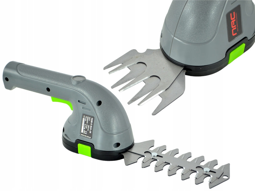 CORDLESS SHEARS FOR GRASS AND SHRUBS NAC 3,6 V 1,5 Ah 2 INTERCHANGEABLE BLADES Packaging status original