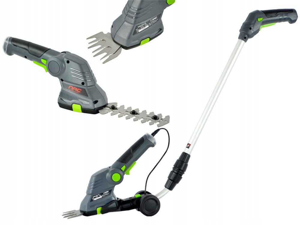 CORDLESS SHEARS FOR GRASS AND SHRUBS NAC WITH ADDITIONAL HANDLE 7.2 V 1.5 Ah Manufacturer code NOŻYCE NAC