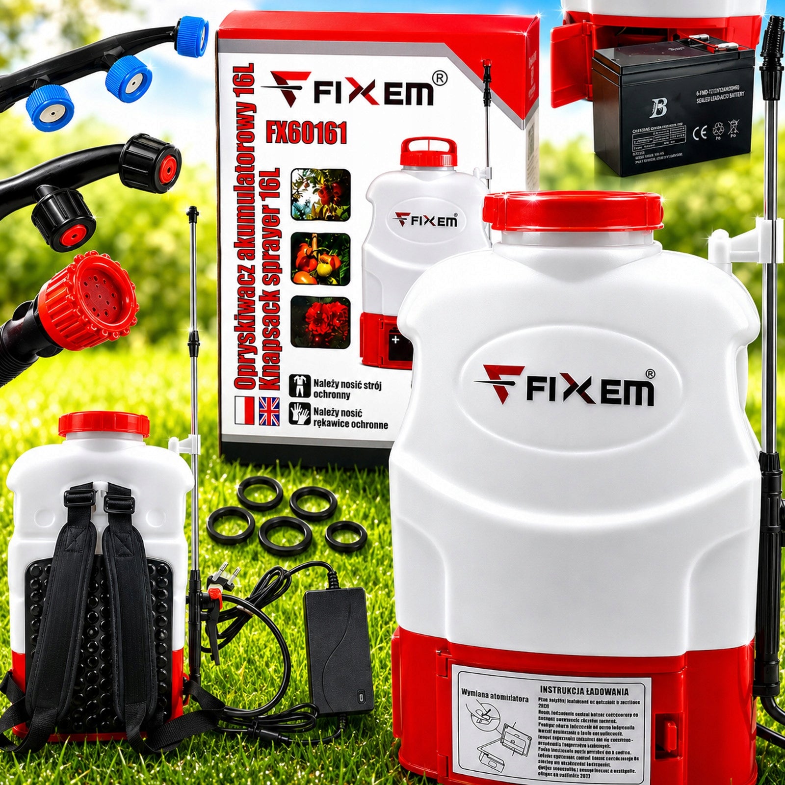 CORDLESS SPRAYER ELECTRIC GARDEN BACKPACK SPRAYER 16L