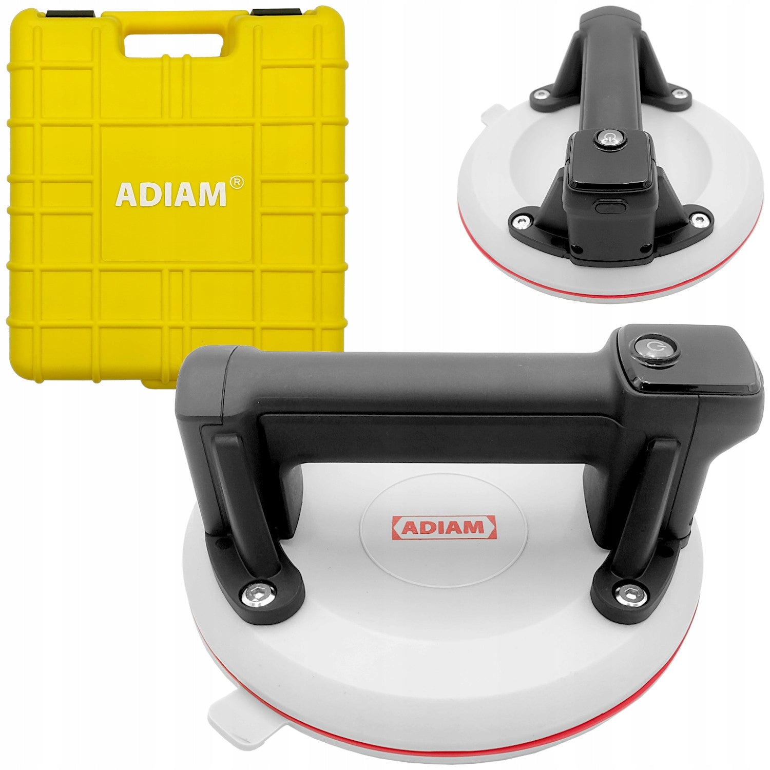 CORDLESS SUCTION CUP WITH PRESSURE GAUGE FOR TILES 200mm 150kg SUITCASE ADIAM