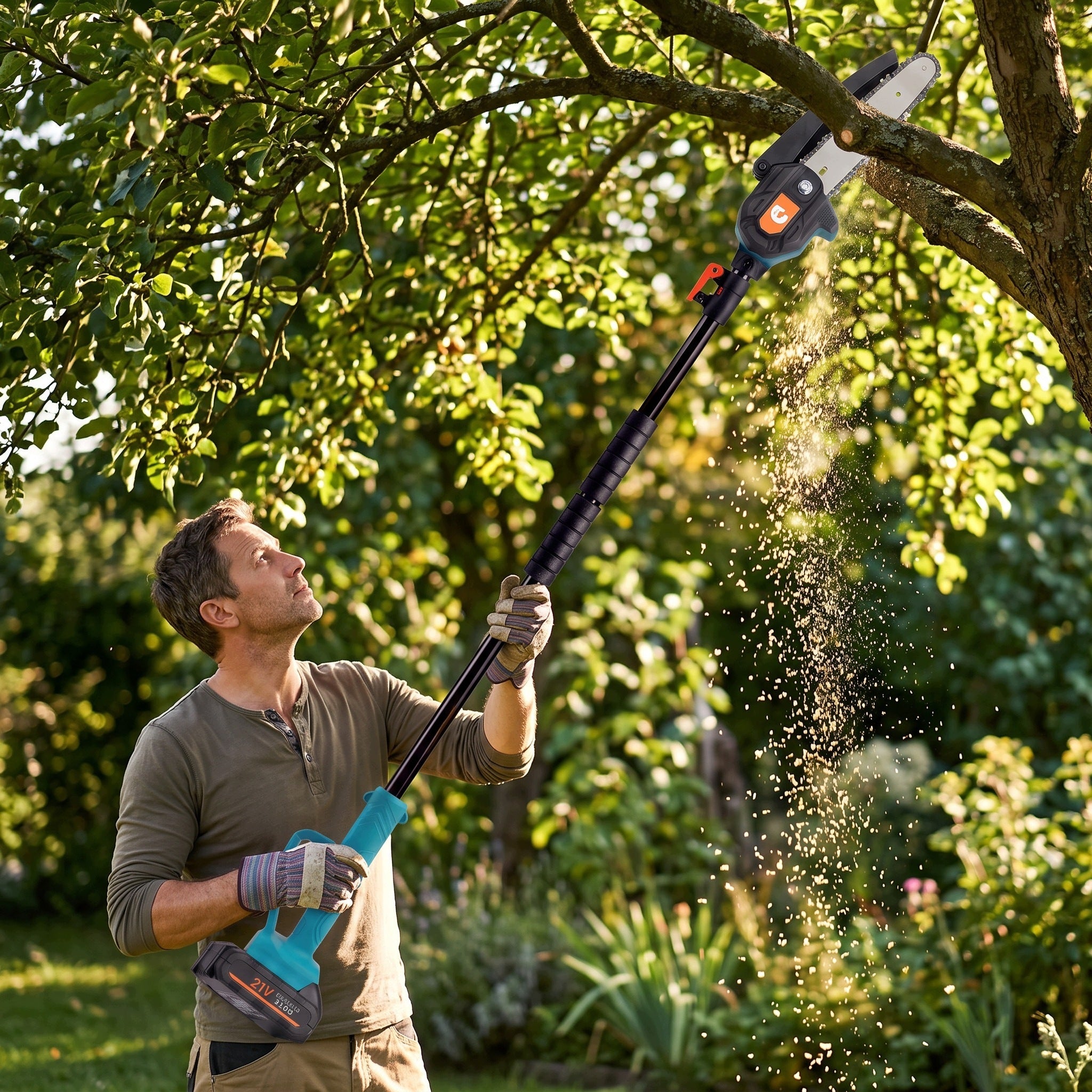 CORDLESS TELESCOPIC BOOM CHAINSAW FOR 6" 4" BRANCHES Packaging status original