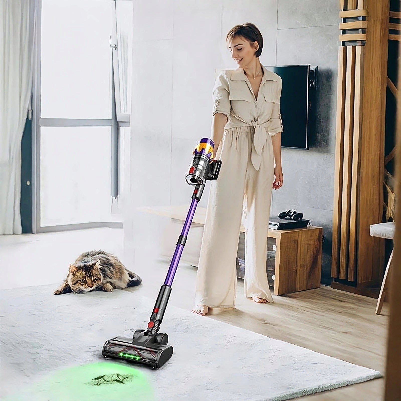 CORDLESS UPRIGHT HANDHELD LED VACUUM CLEANER 550W 50KPA BLOSSOM V18 FOR HOME Model Blossom V18