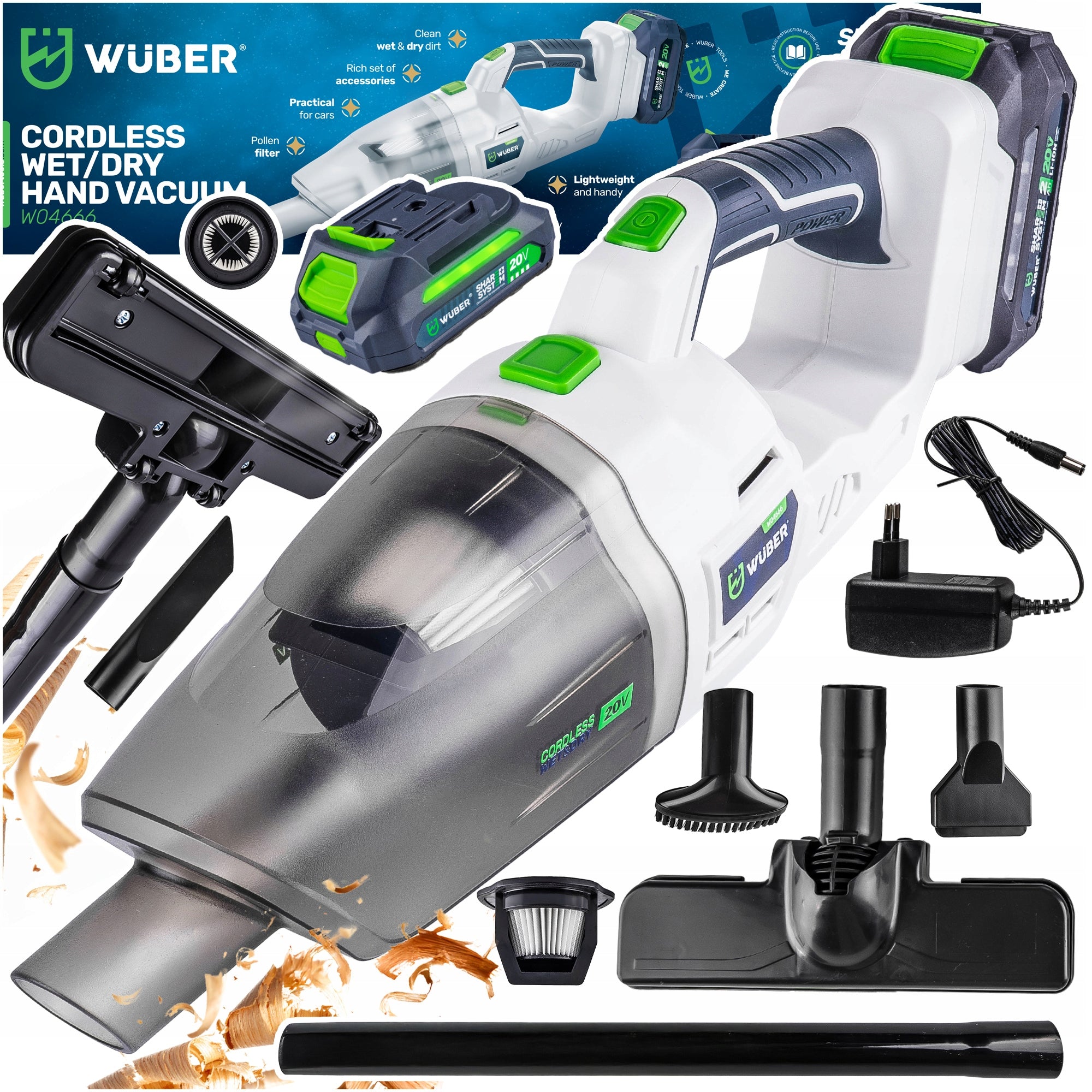 CORDLESS UPRIGHT HANDHELD VACUUM CLEANER 2IN1 CAR CORDLESS WUBER