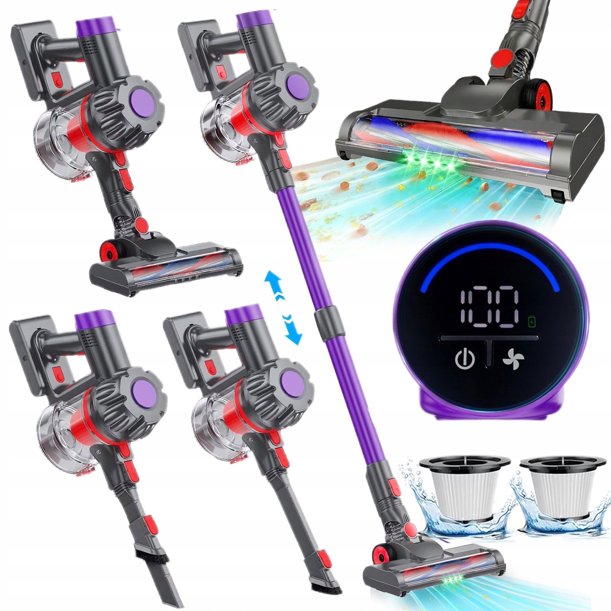 CORDLESS UPRIGHT HANDHELD VACUUM CLEANER 450W ELECTROBRUSH 50MIN OPERATION