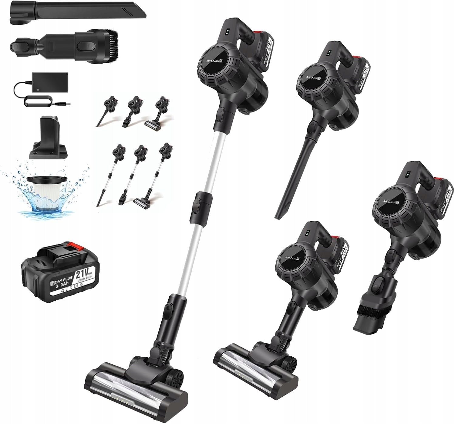 CORDLESS UPRIGHT VACUUM CLEANER 6W1 200W 15KPA 30MIN WORK WITH ACCESSORIES Packaging status original