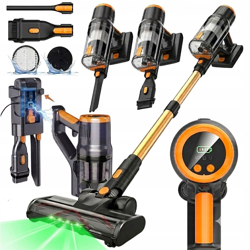 CORDLESS UPRIGHT VACUUM CLEANER BLOSSOM HANDHELD LED FOR HOME 600W 55KPA 65MIN