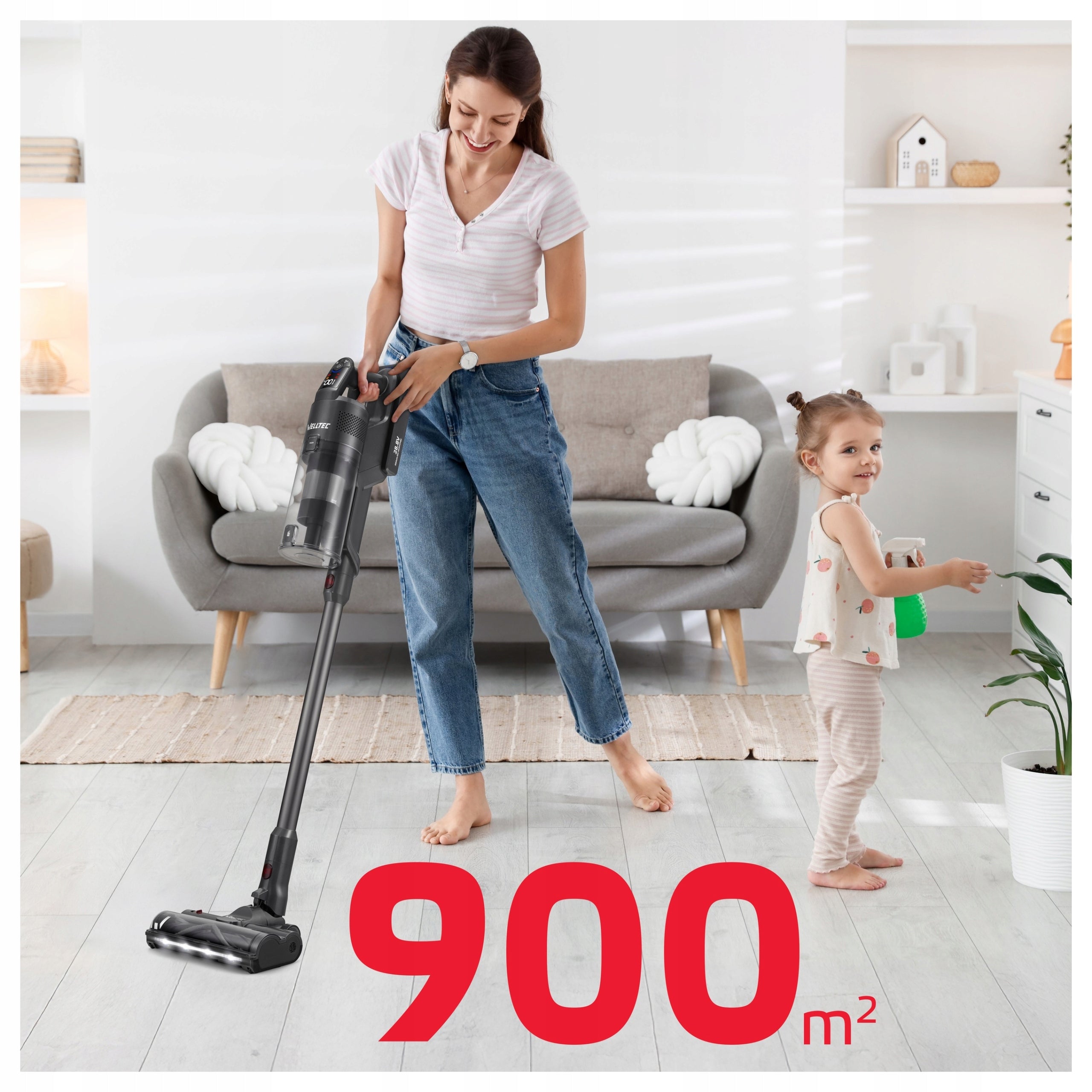 CORDLESS UPRIGHT VACUUM CLEANER WELLTEC GT360 PRO | 2 BATTERIES Manufacturer code GT360 Pro