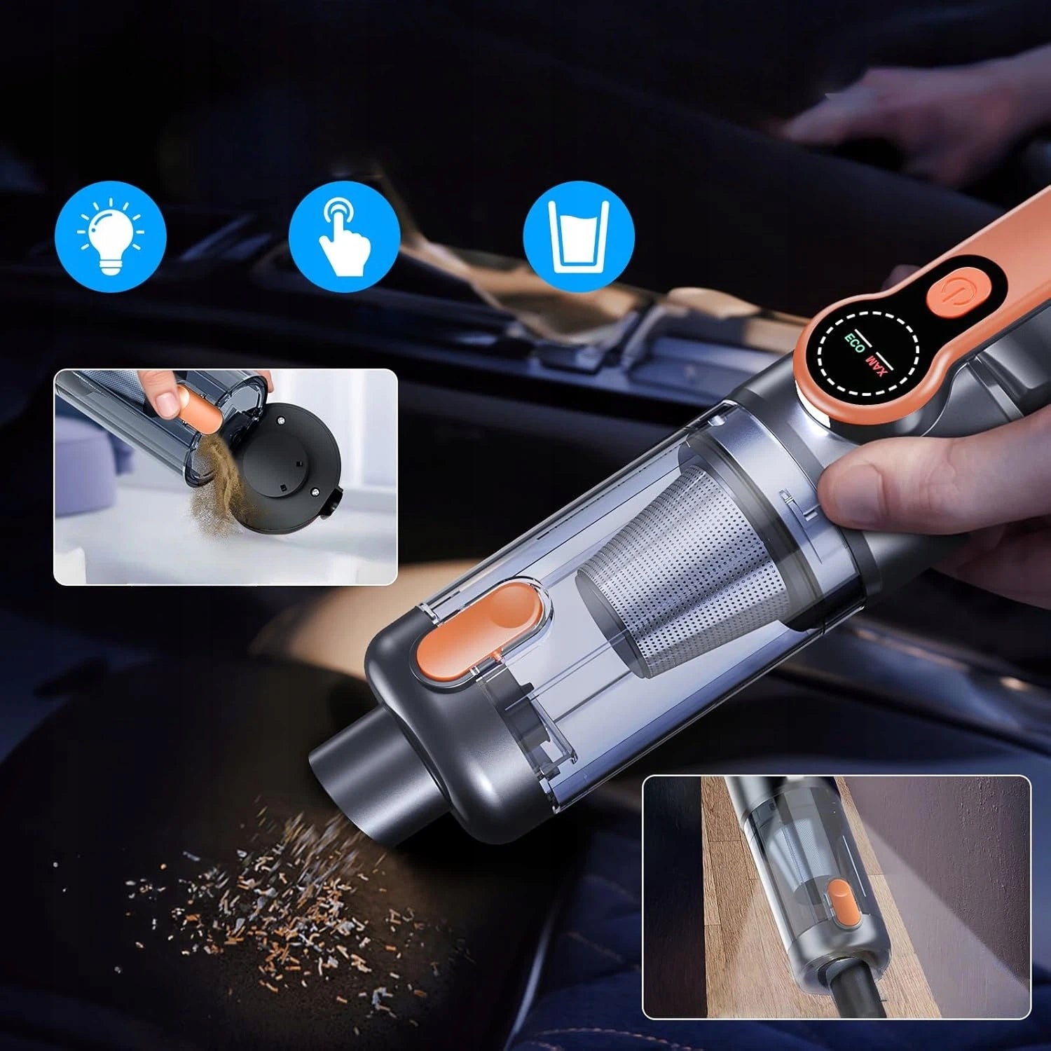 CORDLESS VACUUM CLEANER 17000PA 80000RPM 3 BATTERIES 2000MAH DISPLAY Packaging status original