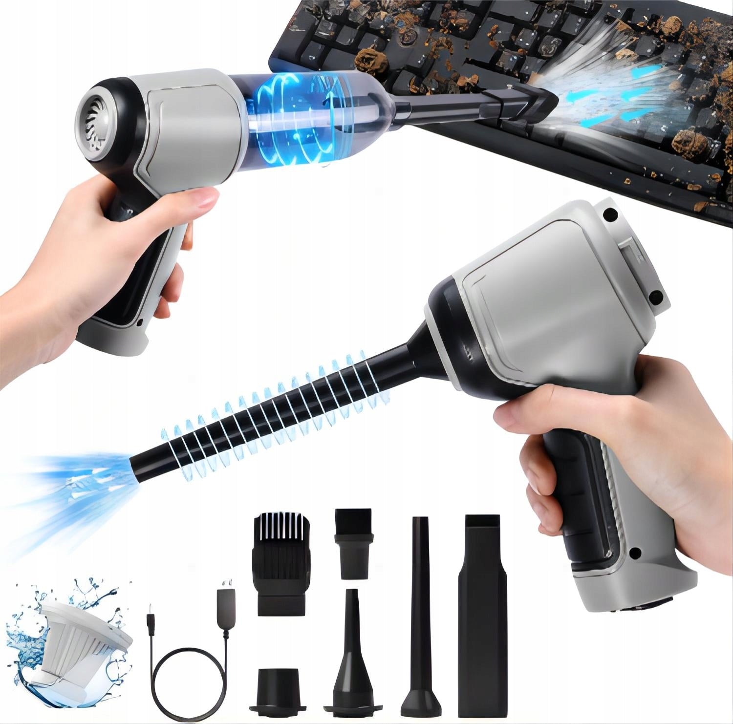 CORDLESS VACUUM CLEANER MINI HANDHELD CAR POWERFUL QUIET UNIVERSAL 3IN1