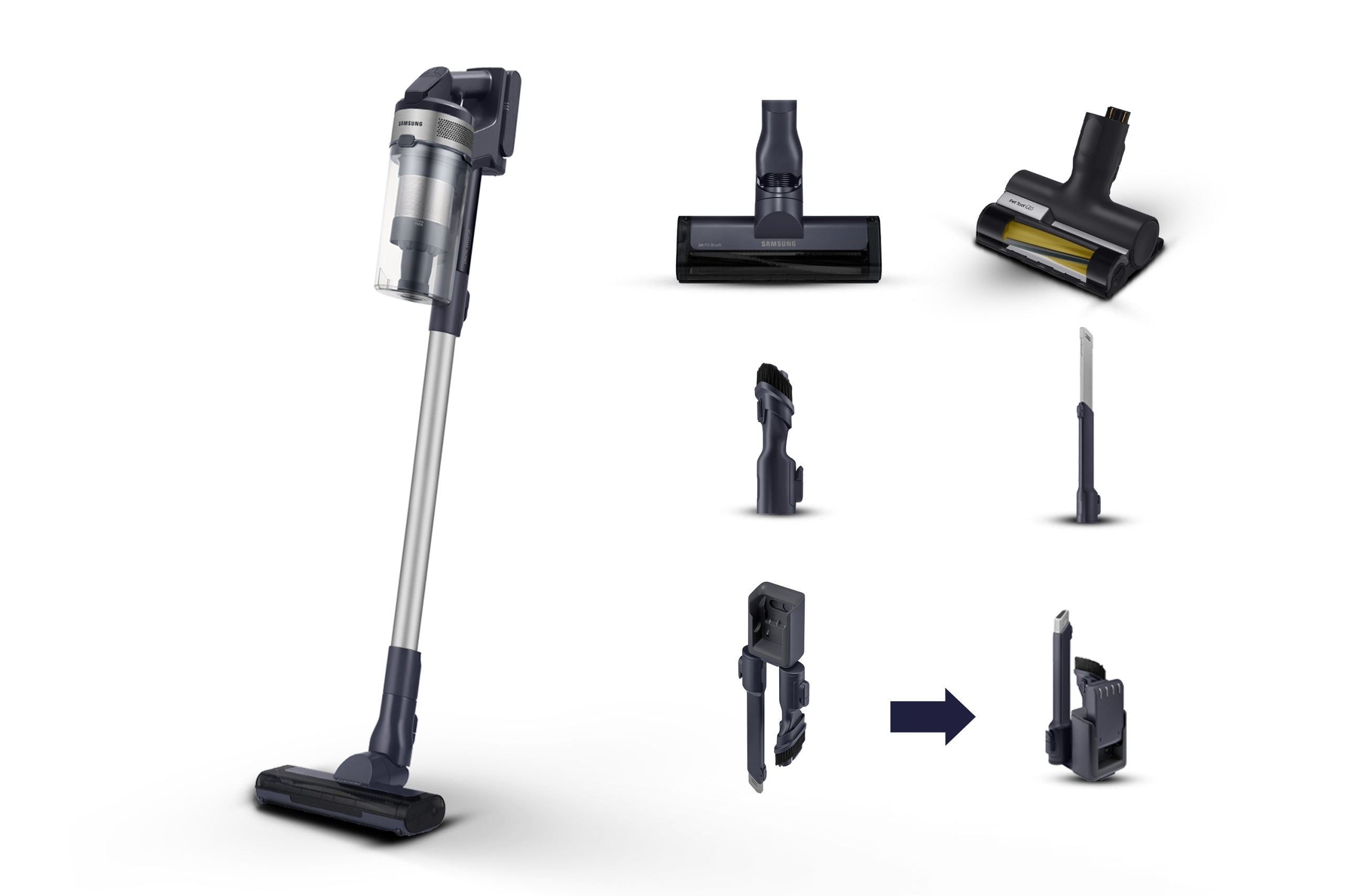 CORDLESS VACUUM CLEANER SAMSUNG VS15A60AGR5/GE 40 MIN WORKING DISPLAY Packaging status original