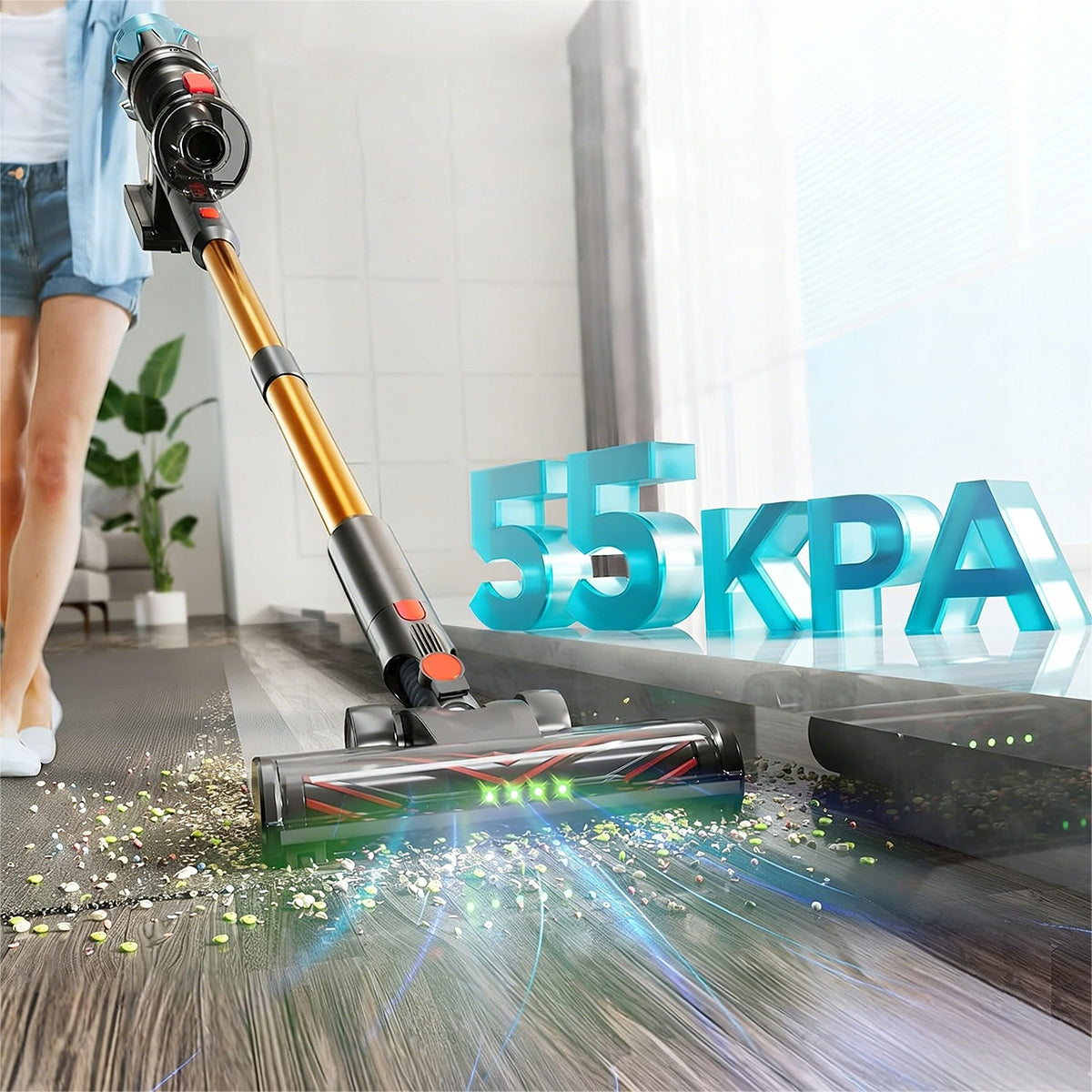 CORDLESS VACUUM CLEANER UPRIGHT BAGLESS LED ELECTRIC BRUSH 550W 55KPA Manufacturer no brand
