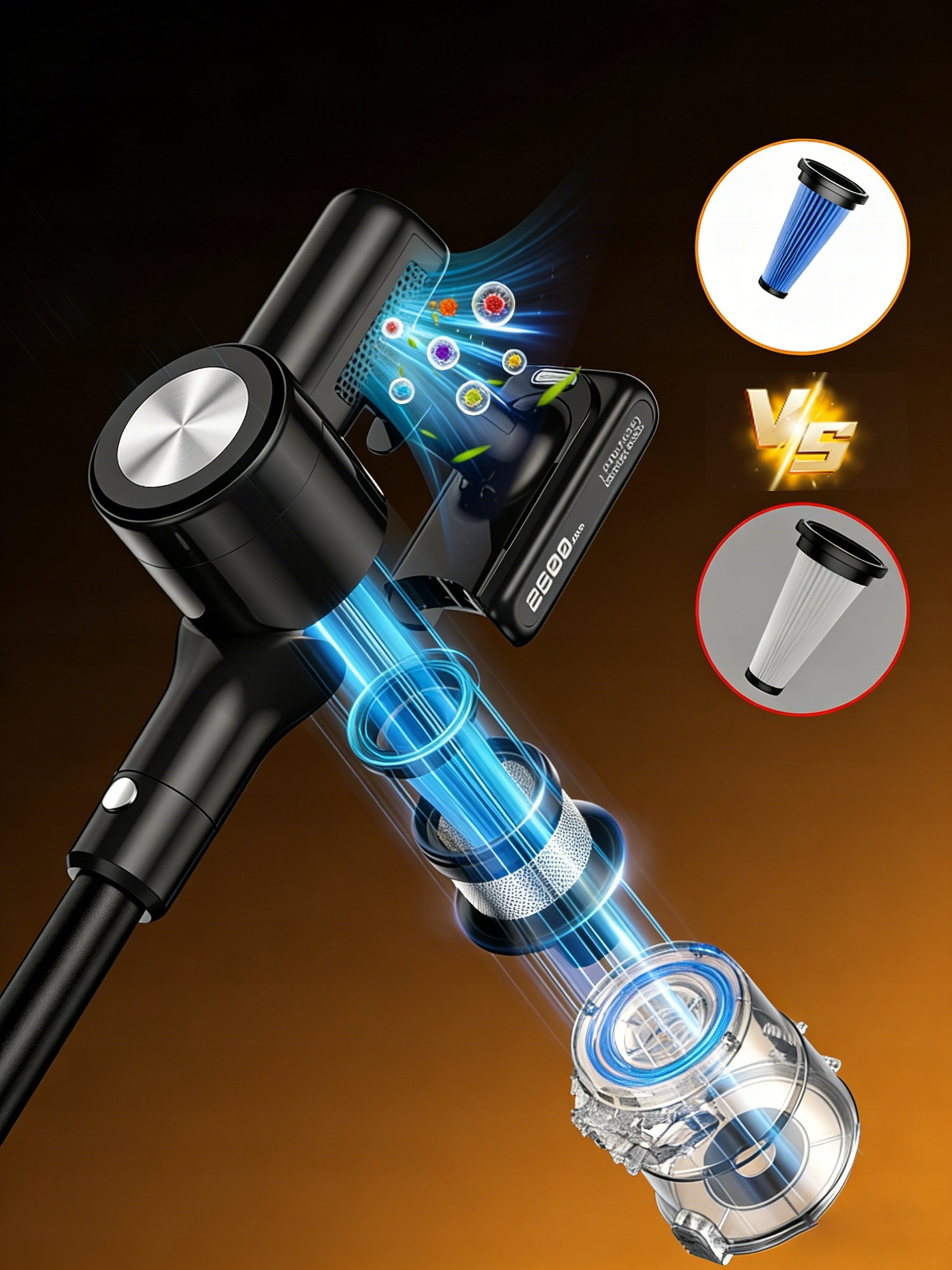 CORDLESS VACUUM CLEANER UPRIGHT BAGLESS LED ELECTROBRUSH 3IN1 500W H28 Model ODKURZACZ BEZPRZEWODOWY PIONOWY H28 3W1