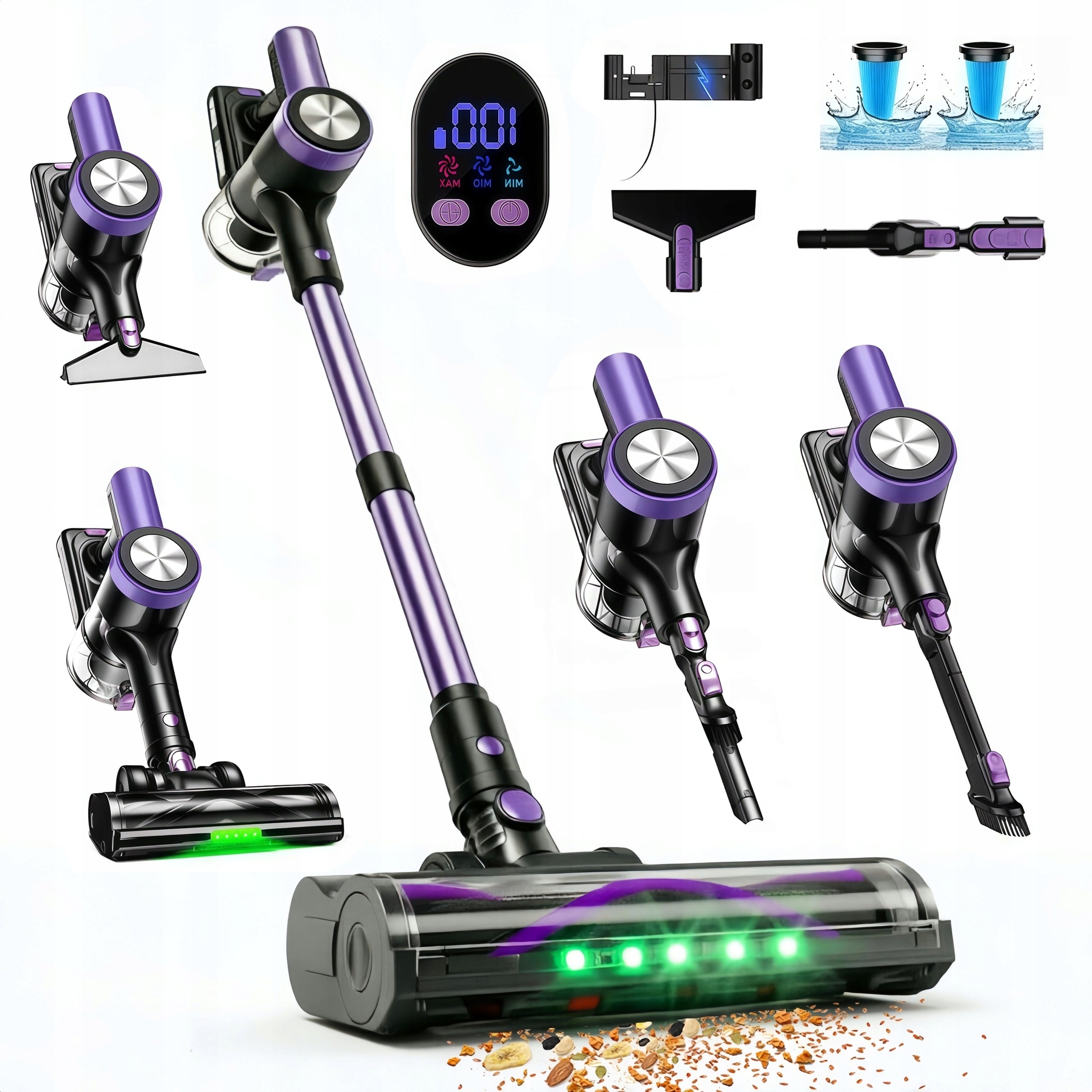 CORDLESS VACUUM CLEANER UPRIGHT BAGLESS LED ELECTROBRUSH H28 500W
