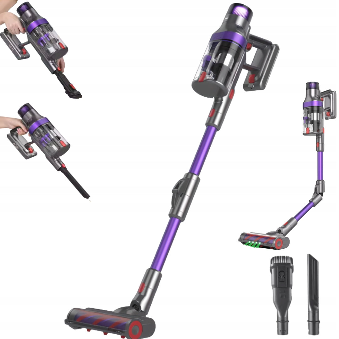 CORDLESS VACUUM CLEANER UPRIGHT HANDHELD FOLDING PIPE STRONG 250W LED