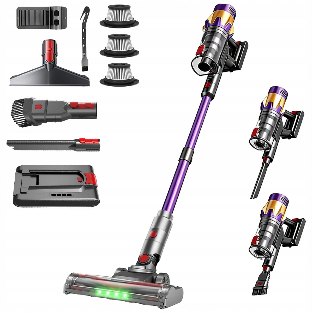 CORDLESS VACUUM CLEANER UPRIGHT HANDHELD POWERFUL LED ELECTROBRUSH Model 4894791768685