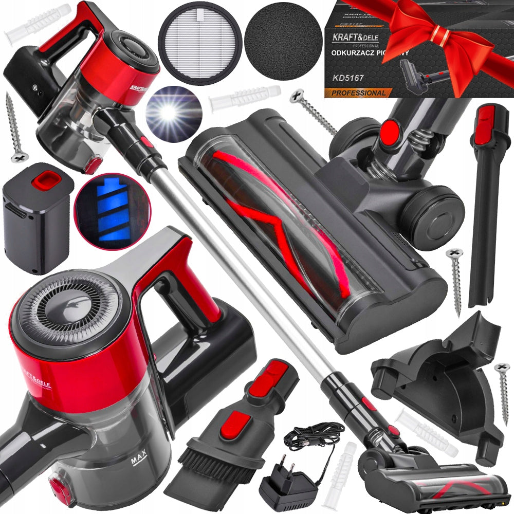 CORDLESS VACUUM CLEANER VERTICAL HANDHELD 3in1 BAGLESS ELECTROBRUSH 25,2V
