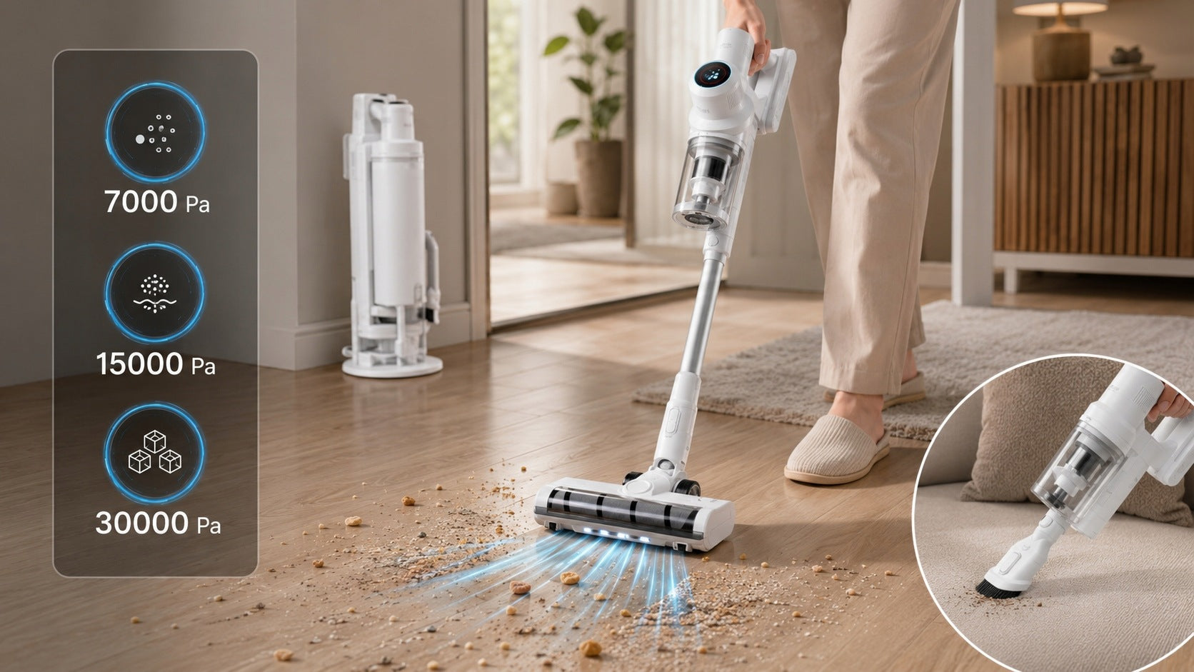 CORDLESS VACUUM CLEANER VERTICAL HANDHELD BAGLESS POWERFUL CYCLONE STATION Manufacturer code CYKLONOWY Z FILTREM HEPA SAMOCHODOWY