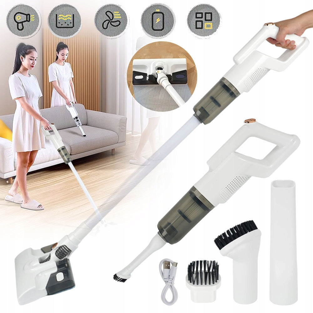 CORDLESS VACUUM CLEANER WITH ERGONOMIC HANDLE FOR DRY AND WET DIRT