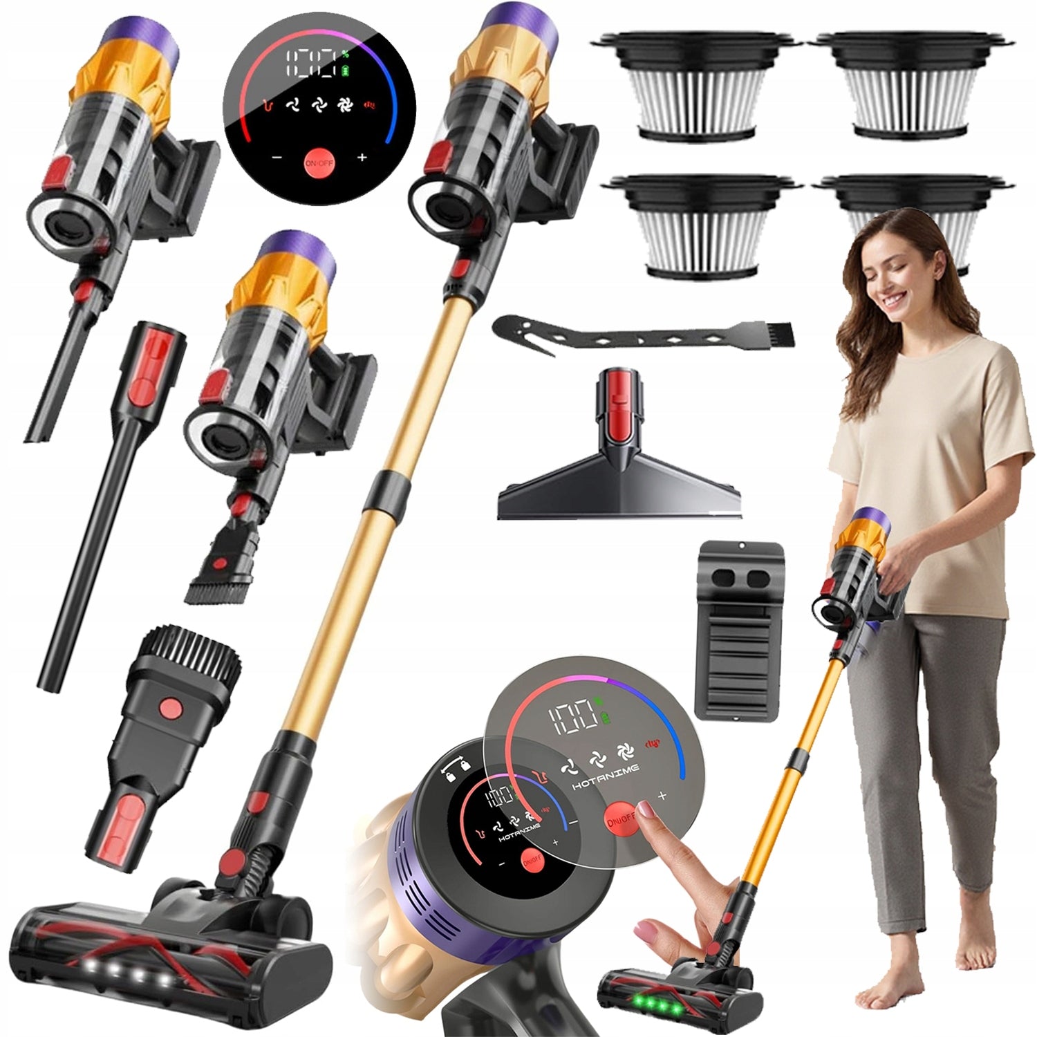 CORDLESS VERTICAL BAGLESS POWERFUL HANDHELD 6IN1 ELECTROBRUSH