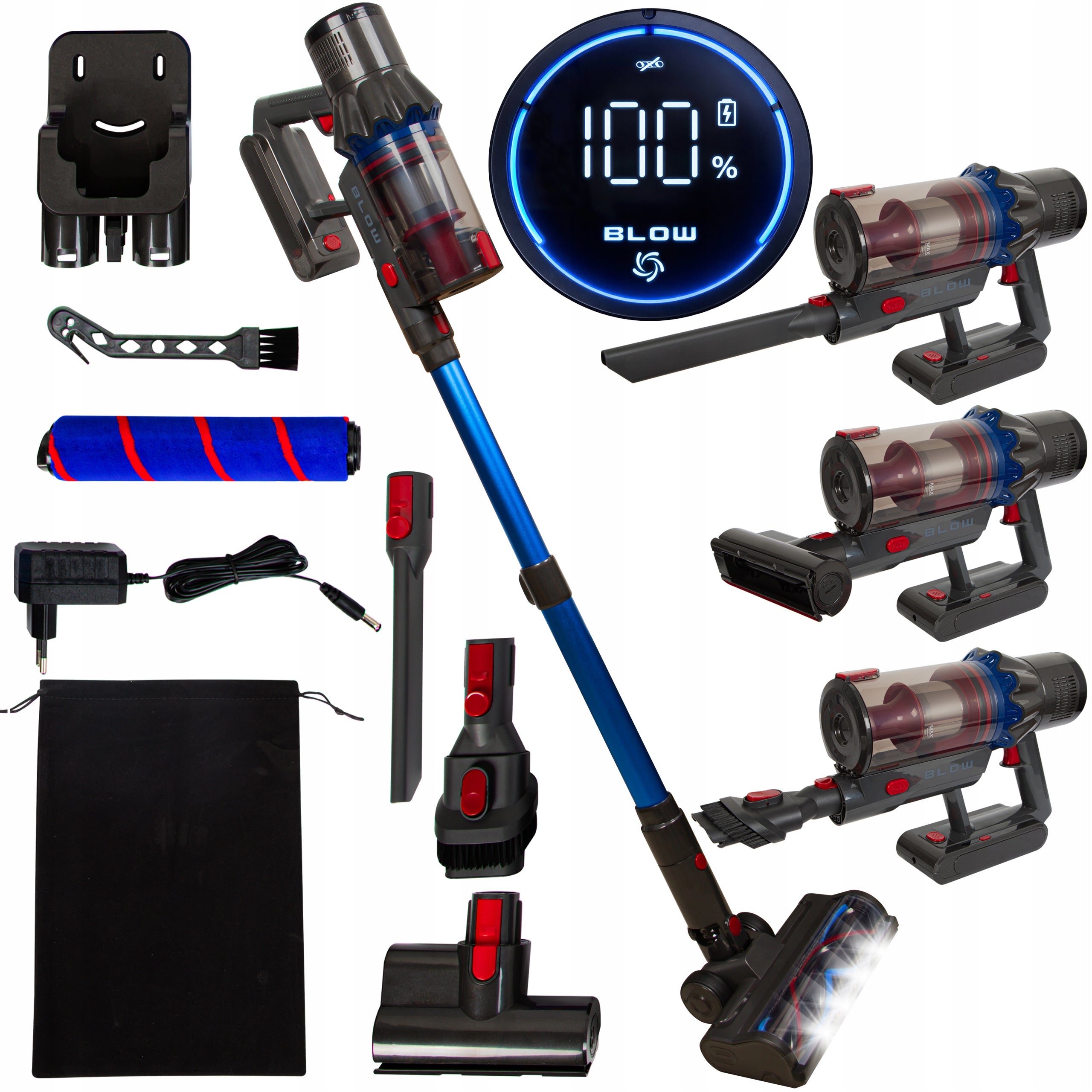 CORDLESS VERTICAL BAGLESS VACUUM CLEANER 450W HANDHELD HEPA LED CYCLONE