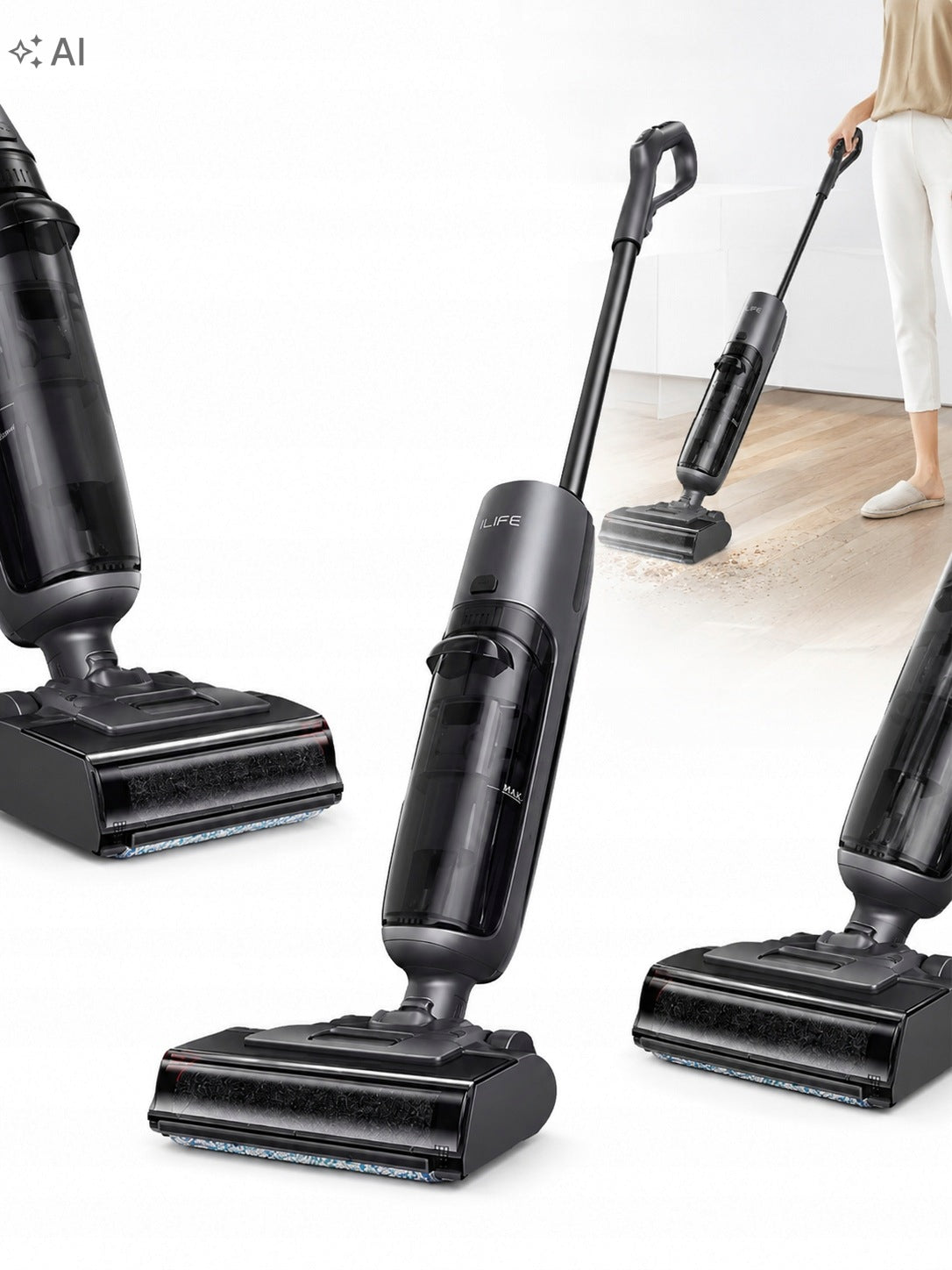 CORDLESS VERTICAL VACUUM CLEANER MOP WASHING 2IN1 SELF-CLEANING 7000PA LED