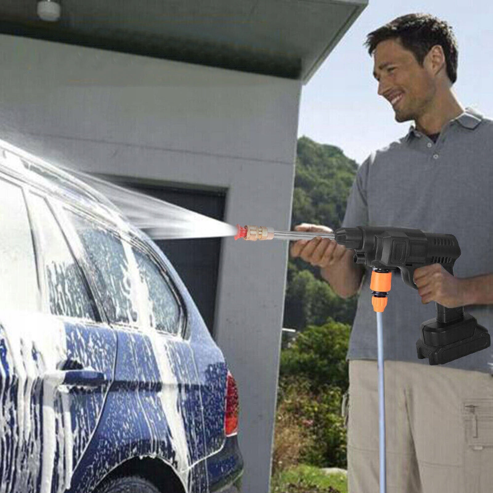 CORDLESS WIRELESS PRESSURE WASHER 1500W TRANSMISSION + 2x AKU 88VF Packaging status original
