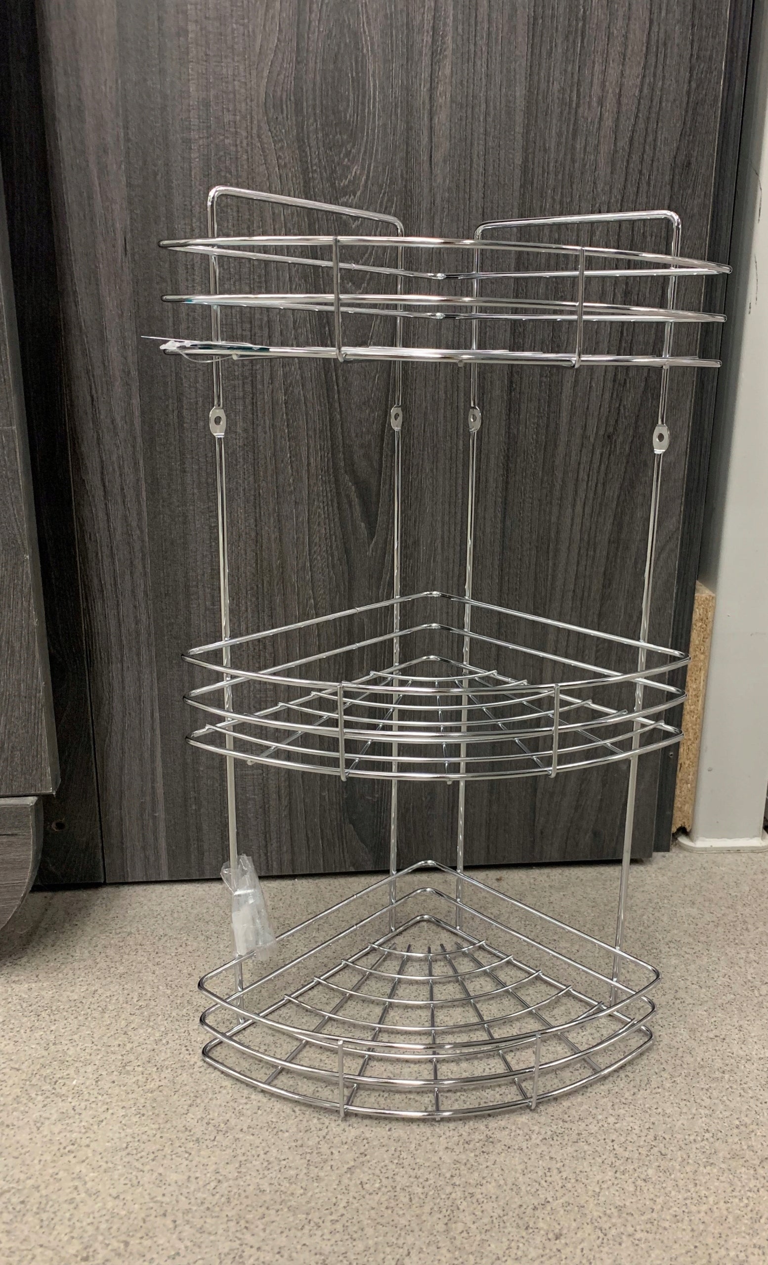 CORNER BATHROOM SHELF 3-LEVEL SILVER 20713 Brand Galicja