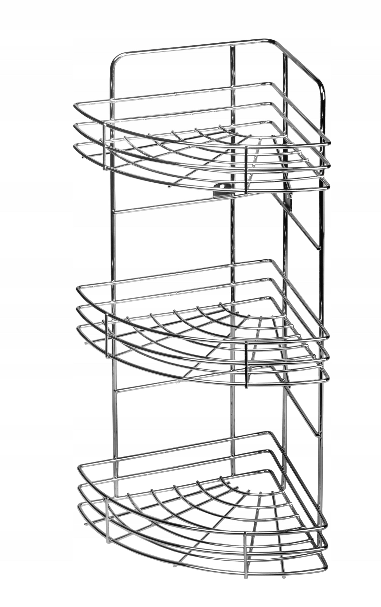 CORNER BATHROOM SHELF 3-LEVEL SILVER 20713