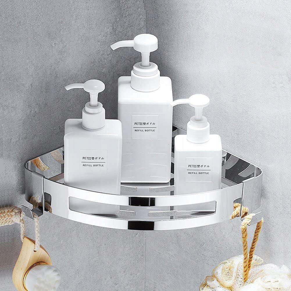 CORNER BATHROOM SHELF Stainless Steel 2pcs Furniture height 4.5 cm