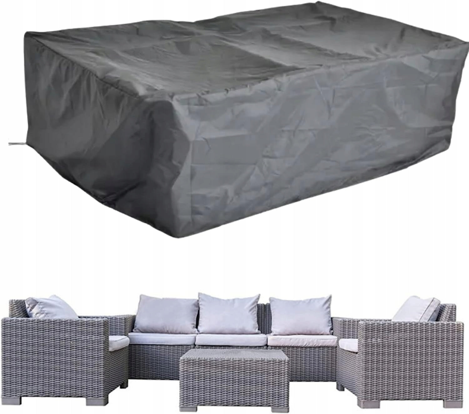 CORNER COVER GARDEN FURNITURE Waterproof Sofa Cover Grey 480*150*120