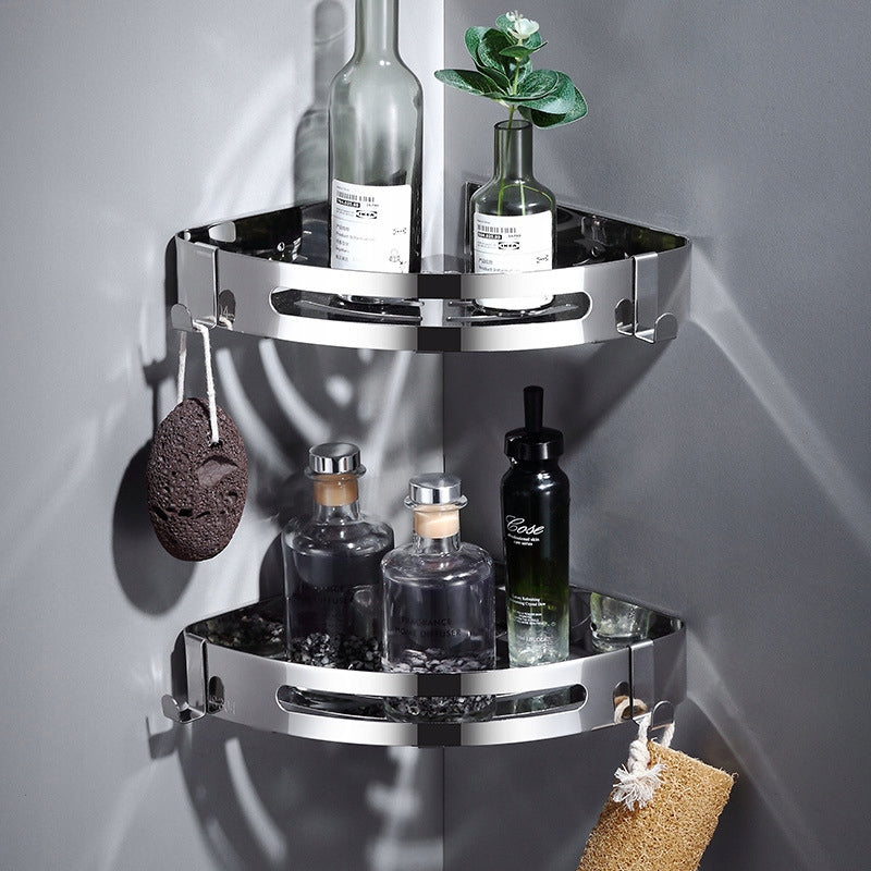 CORNER SHELF BATHROOM Stainless steel 2pcs silver Packaging status original