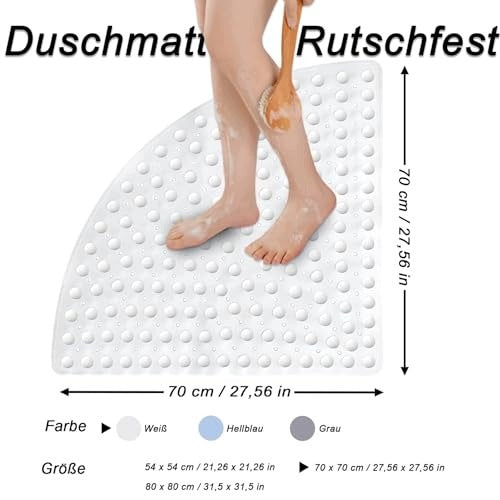 CORNER SHOWER MAT TRIANGULAR 70 X 70 CM NON-SLIP TO Brand no brand