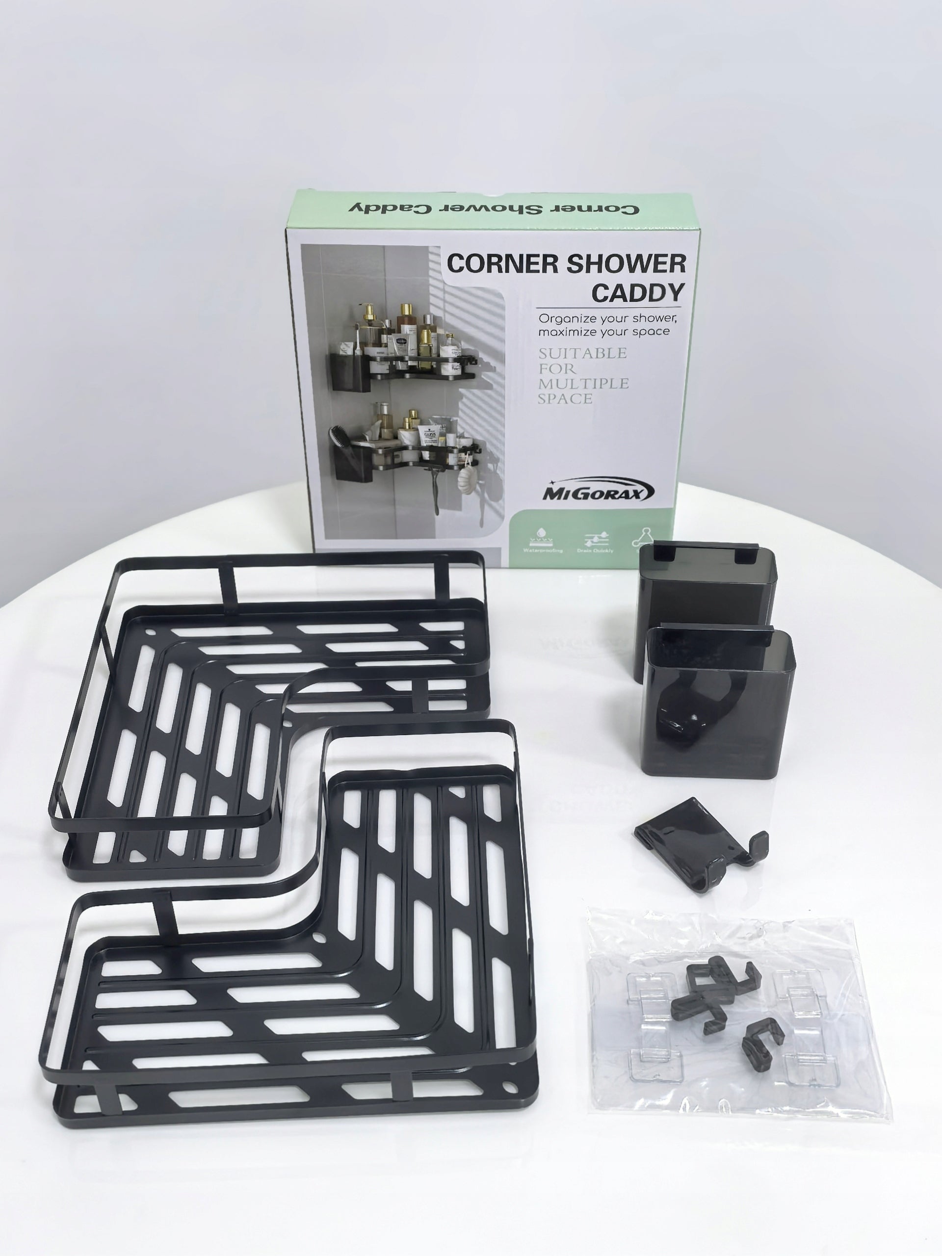 CORNER SHOWER SHELVES 2 PCS WITHOUT DRILLING BATHROOM ORGANIZER MIGORAX Manufacturer code MIGORAX
