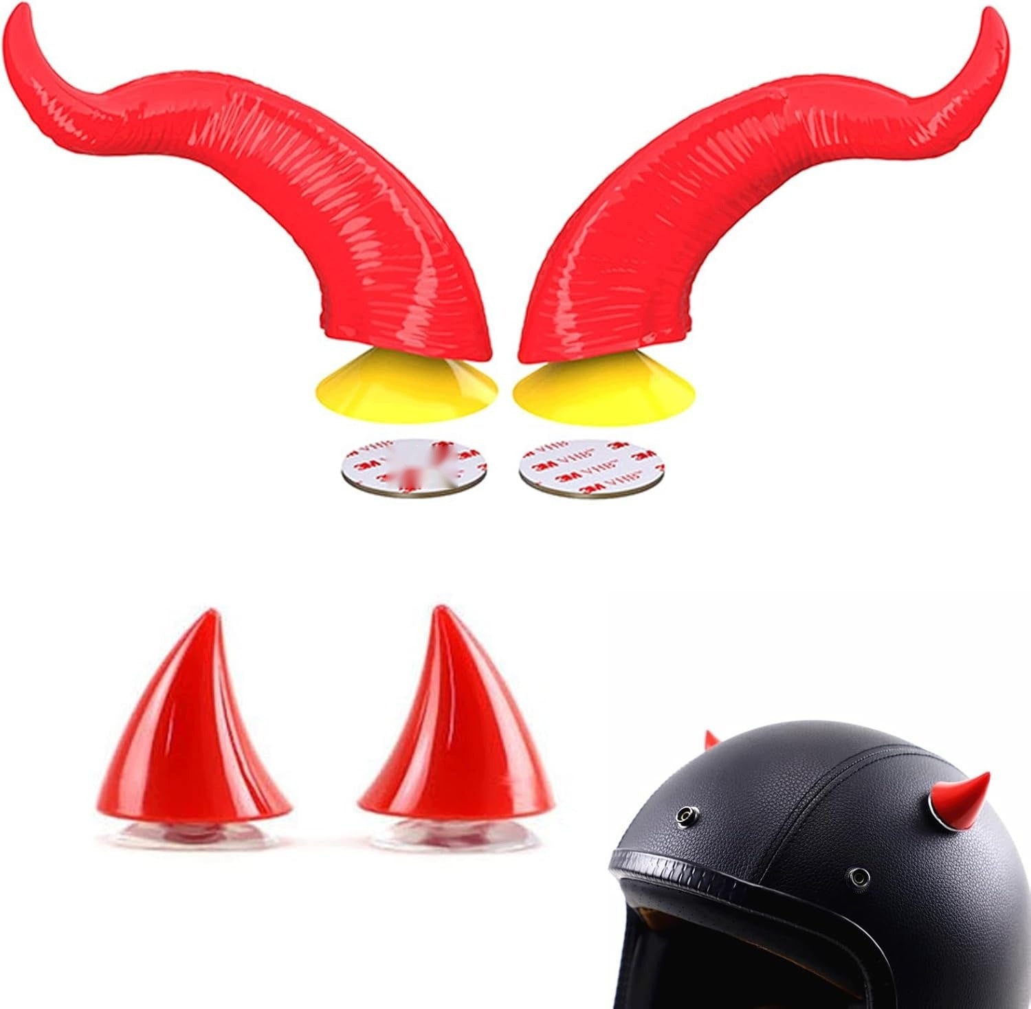 CORNERS 4 PIECES RED HELMET MOTORCYCLE DECORATION UNIVERSAL SUCTION CUPS Disc diameter (mm) other