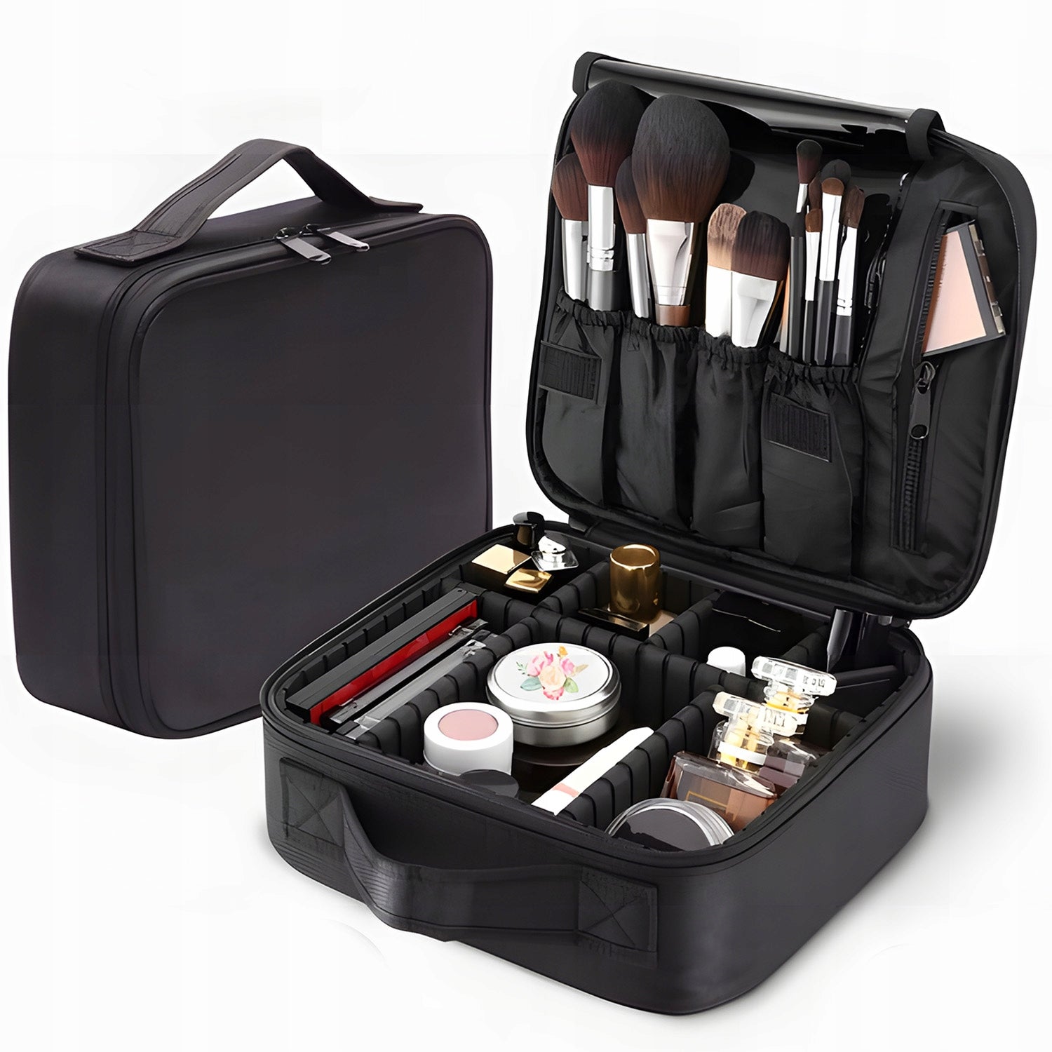 COSMETIC BAG ORGANIZER WITH COMPARTMENTS MEN'S WOMEN'S TRAVEL CASE Packaging status original