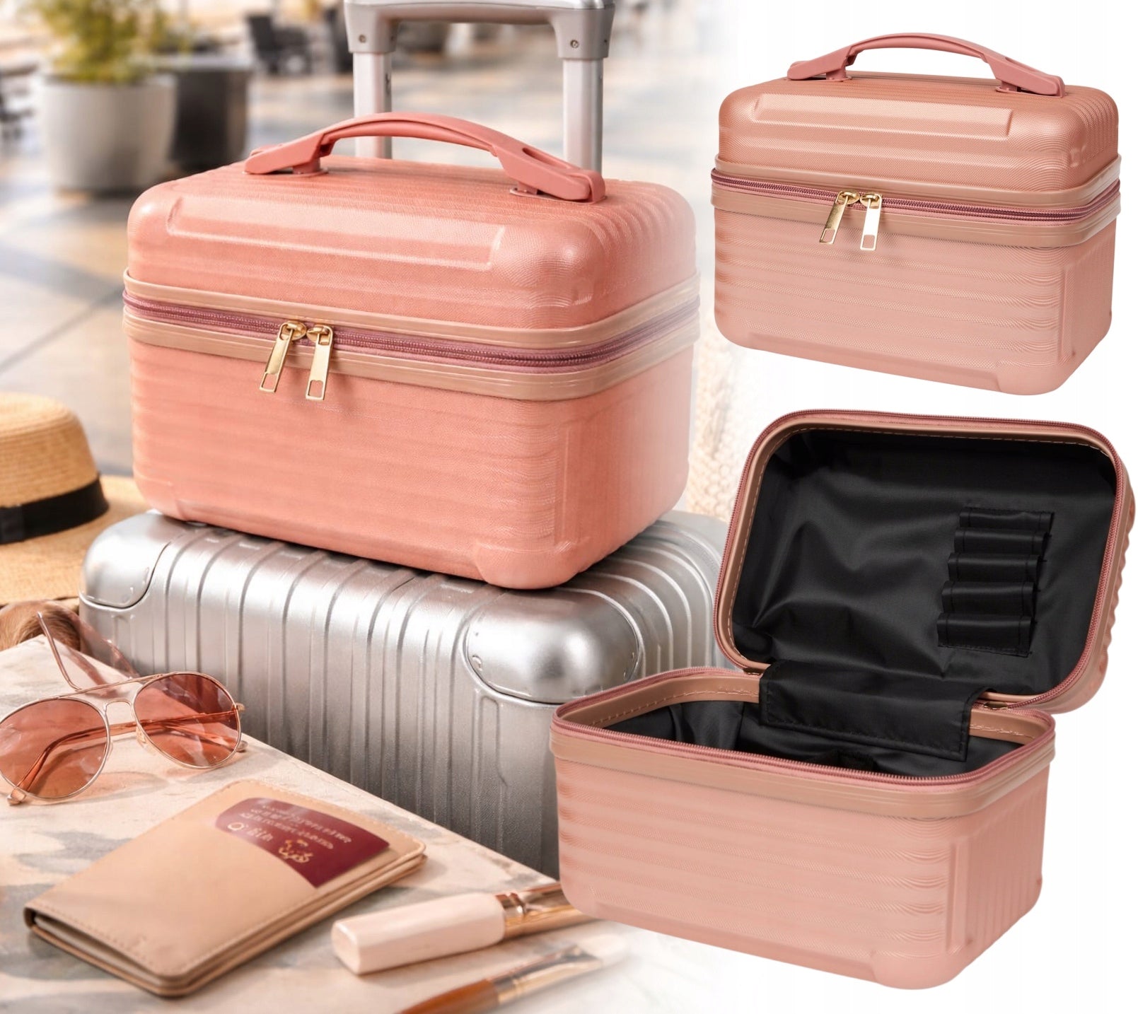 COSMETIC BAG TRAVEL COSMETICS ORGANIZER LARGE PRACTICAL PINK Manufacturer code 3220756