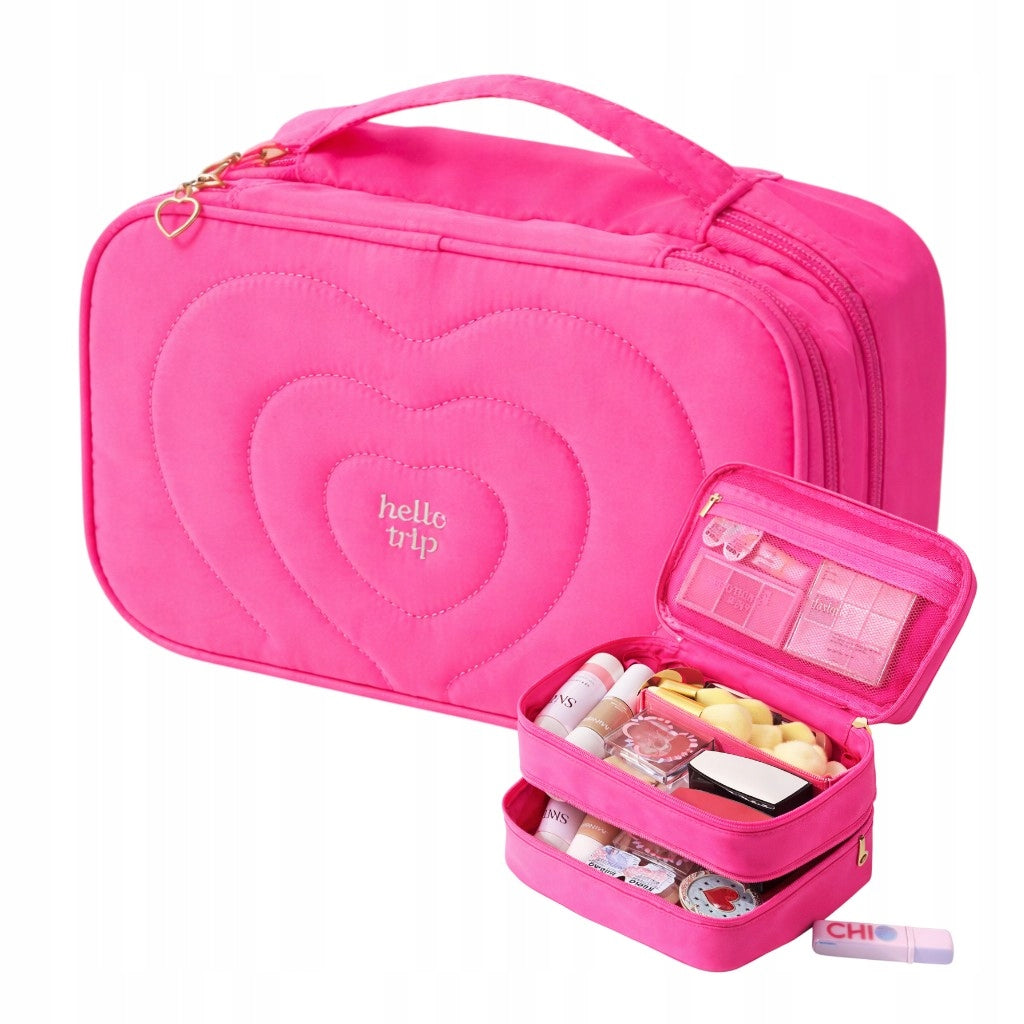 COSMETIC CASE TRAVEL BRUSHES ROOMY FOLDING Neon