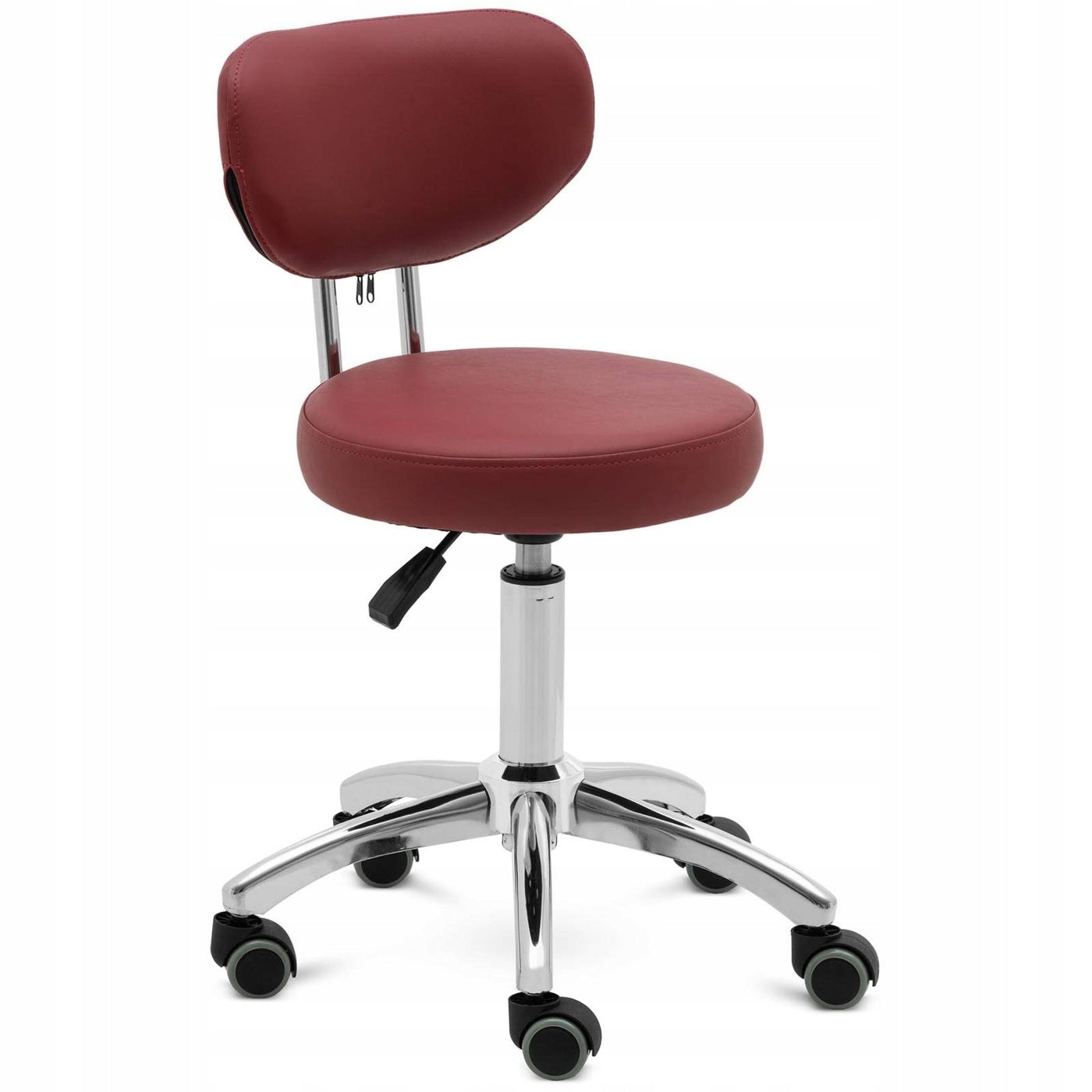 COSMETIC CHAIR ADJUSTABLE MOBILE BURGUNDY