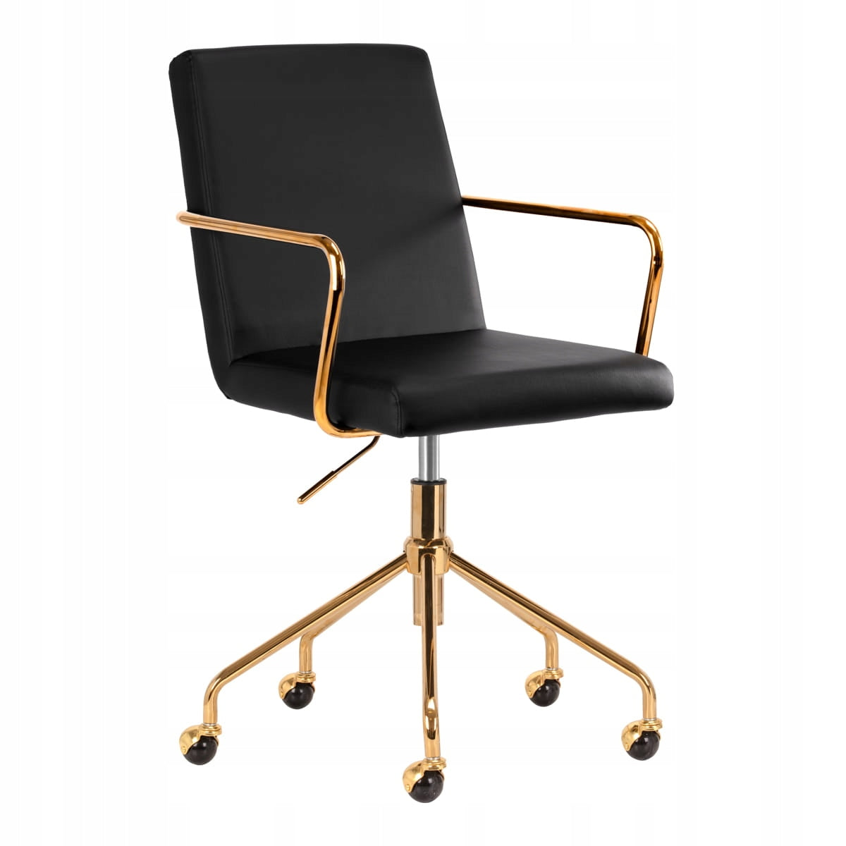 COSMETIC CHAIR GOLD BLACK ON SWIVEL CASTORS FOR OFFICE SALON