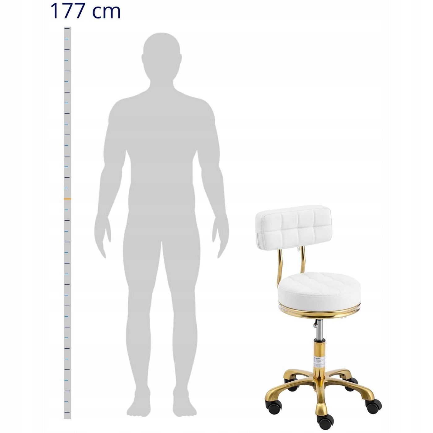 COSMETIC CHAIR HEIGHT ADJUSTMENT 51 - 66 cm Brand Physa