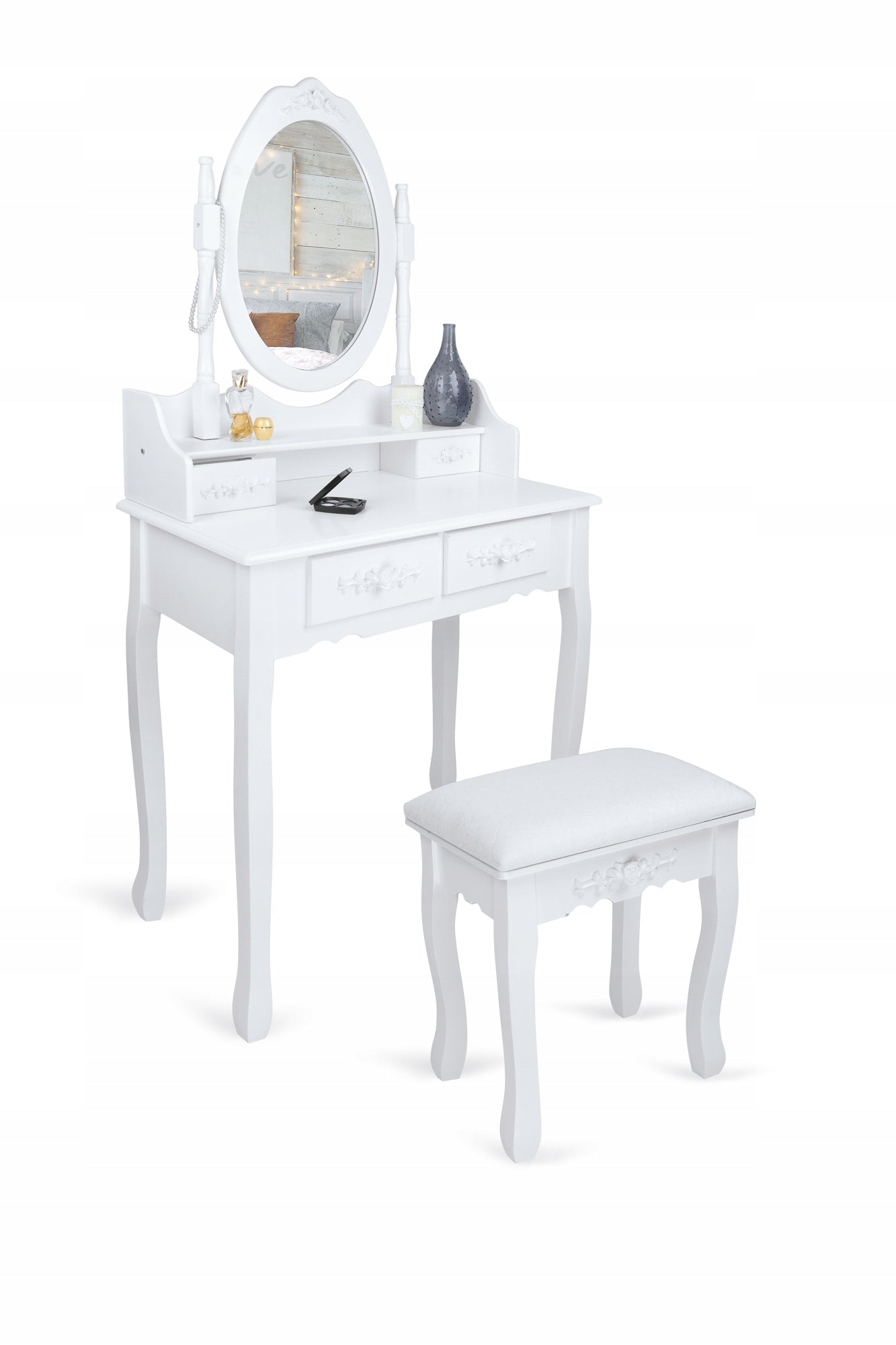COSMETIC DRESSING TABLE WITH MIRROR + ITALFORM STOOL EAN (GTIN) 5903957749242