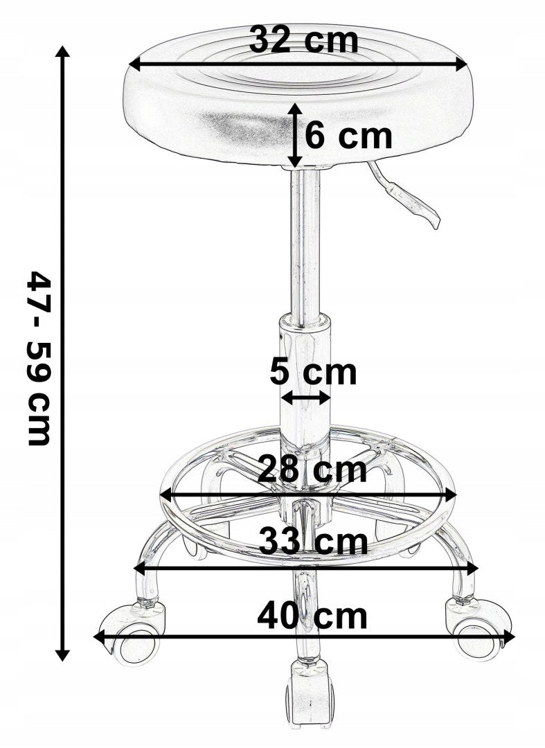 COSMETIC HAIRDRESSER STOOL MONZA WHITE Packaging status original